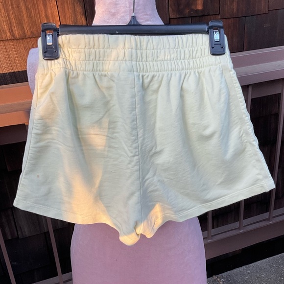 Addidas pastel yellow lightweight denim style short shorts, Small - Picture 2 of 11